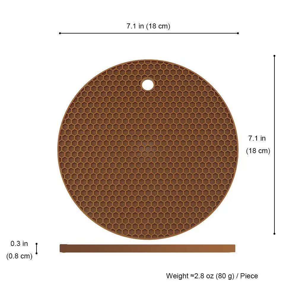 Chefco, PP-7,  7 Inch Premium Heat Resistant Silicone Trivets For Hot Dishes Protect with honeycomb hot pad