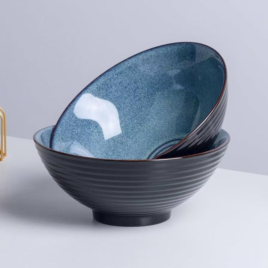 Chefco, 8" Blue Ceramic Wide Bowl (PTC00320)