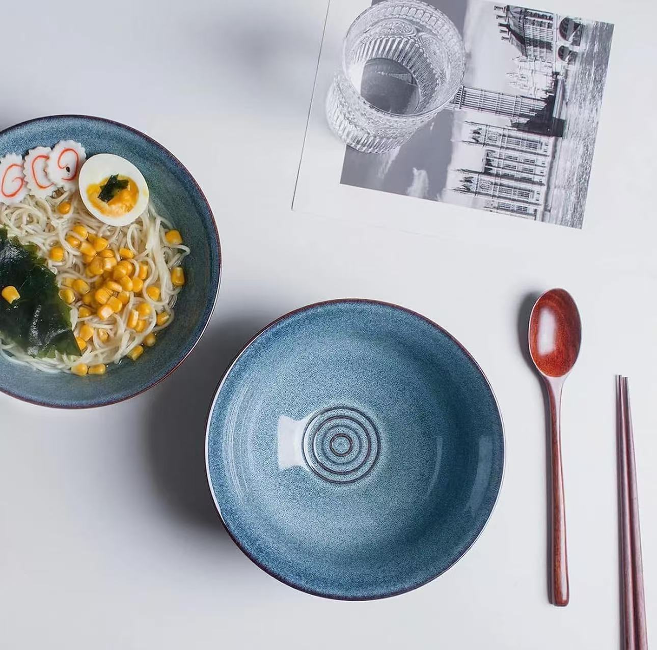 Chefco, 8" Blue Ceramic Wide Bowl (PTC00320)