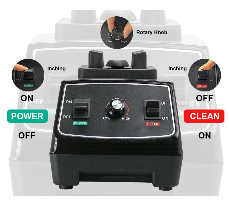 64oz Commercial Blender with Push Button & Knob Control (HS-203)
