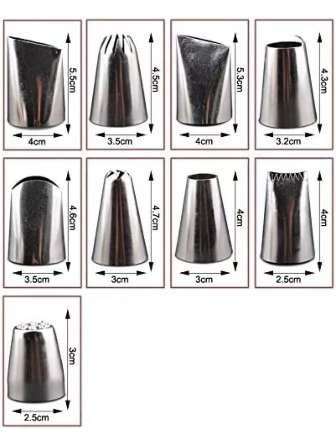 Ensemble de 24 douilles de décoration de gâteaux en acier inoxydable