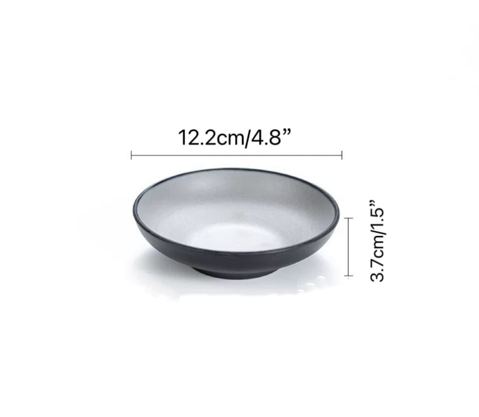 CHEFCO, 25-092, 4.8"Two-Tone Shallow Bowl – Light Grey Interior / Dark Grey Exterior - Chefcoca