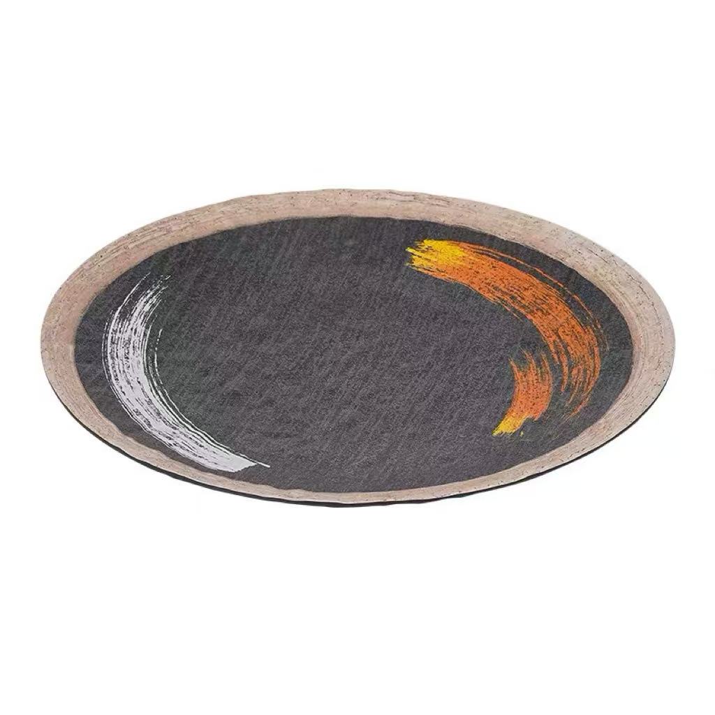 CHEFCO, JM169191G, 10 3/8" Melamine Round Flat Plate with White & Golden Pattern - Chefcoca