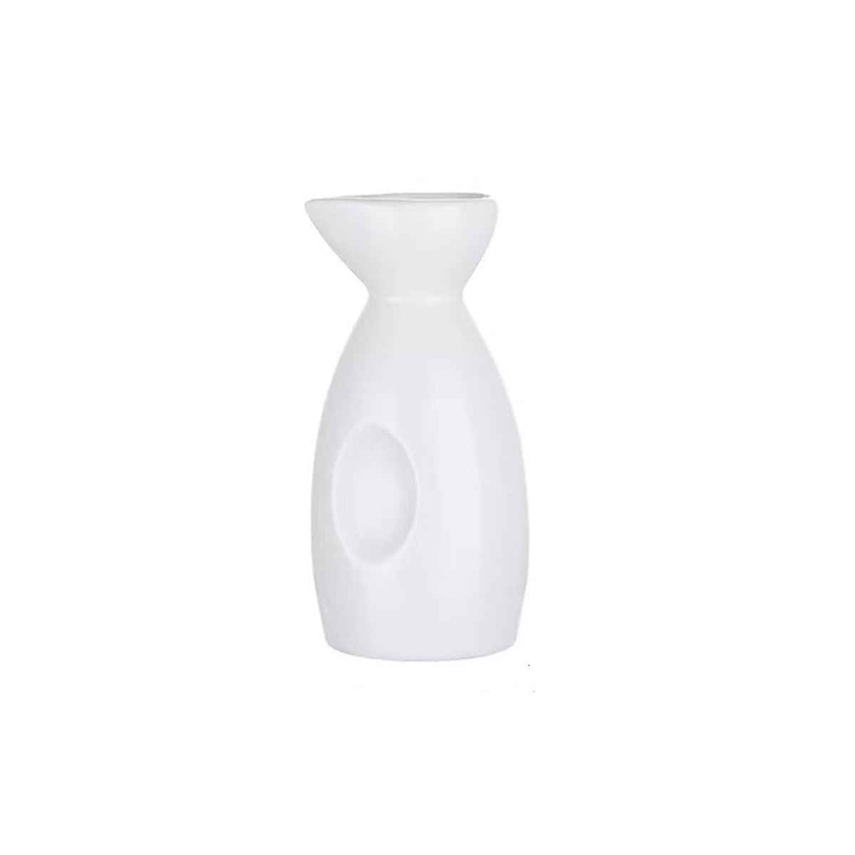 C710-36, 4 oz Fusion Sake Bottle - Ceramic, White - Chefcoca