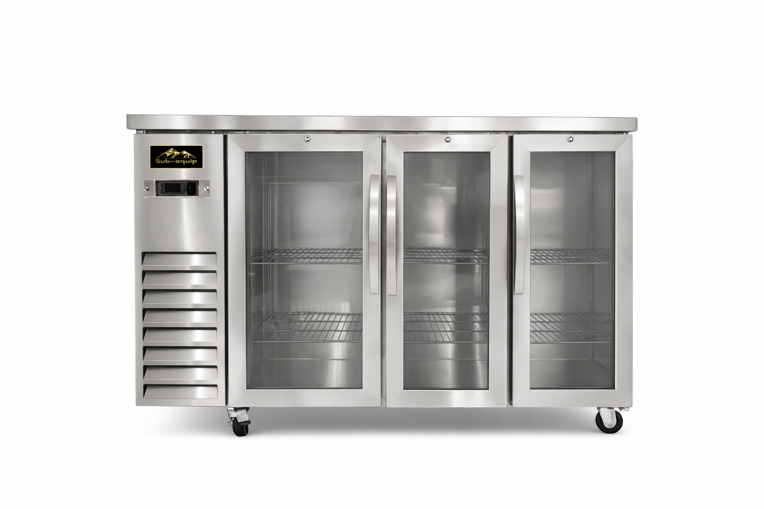 Sub-equip，CBB-61SS，61英寸不锈钢旋转门吧台酒瓶冷却器（61.1英寸 x 24.4英寸 x 41.6英寸）