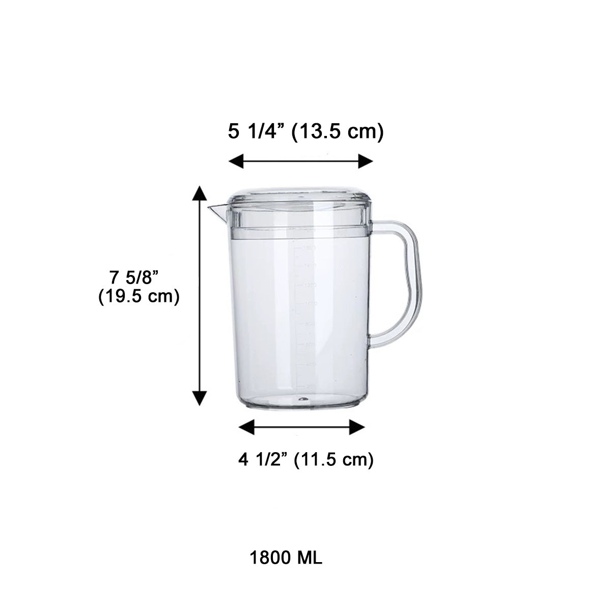 PC Made Pitcher with lid, Clear