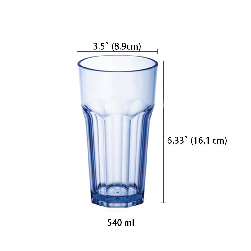 Polycarbonate Etched Water Glass/Tumbler, Blue (13.5-21oz)