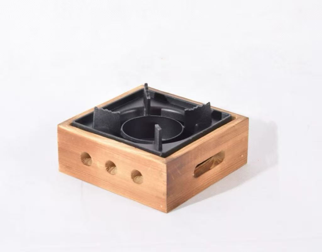 Sub-Equip, ISW-6, Portable Square Alcohol Stove with Wooden Base - Chefcoca