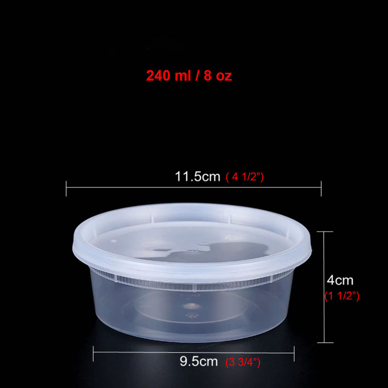 240 Sets, 8oz, Leakproof Clear Food Storage Soup Deli Container with Lids (TY-S8)