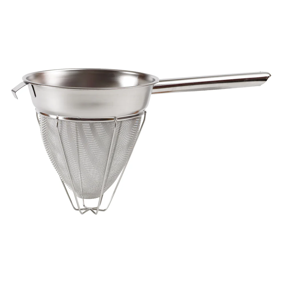 CCB-8R - Hollow Handle Stainless Steel Bouillon Strainer with Extra Fine Mesh, Reinforced - 8" - Chefcoca