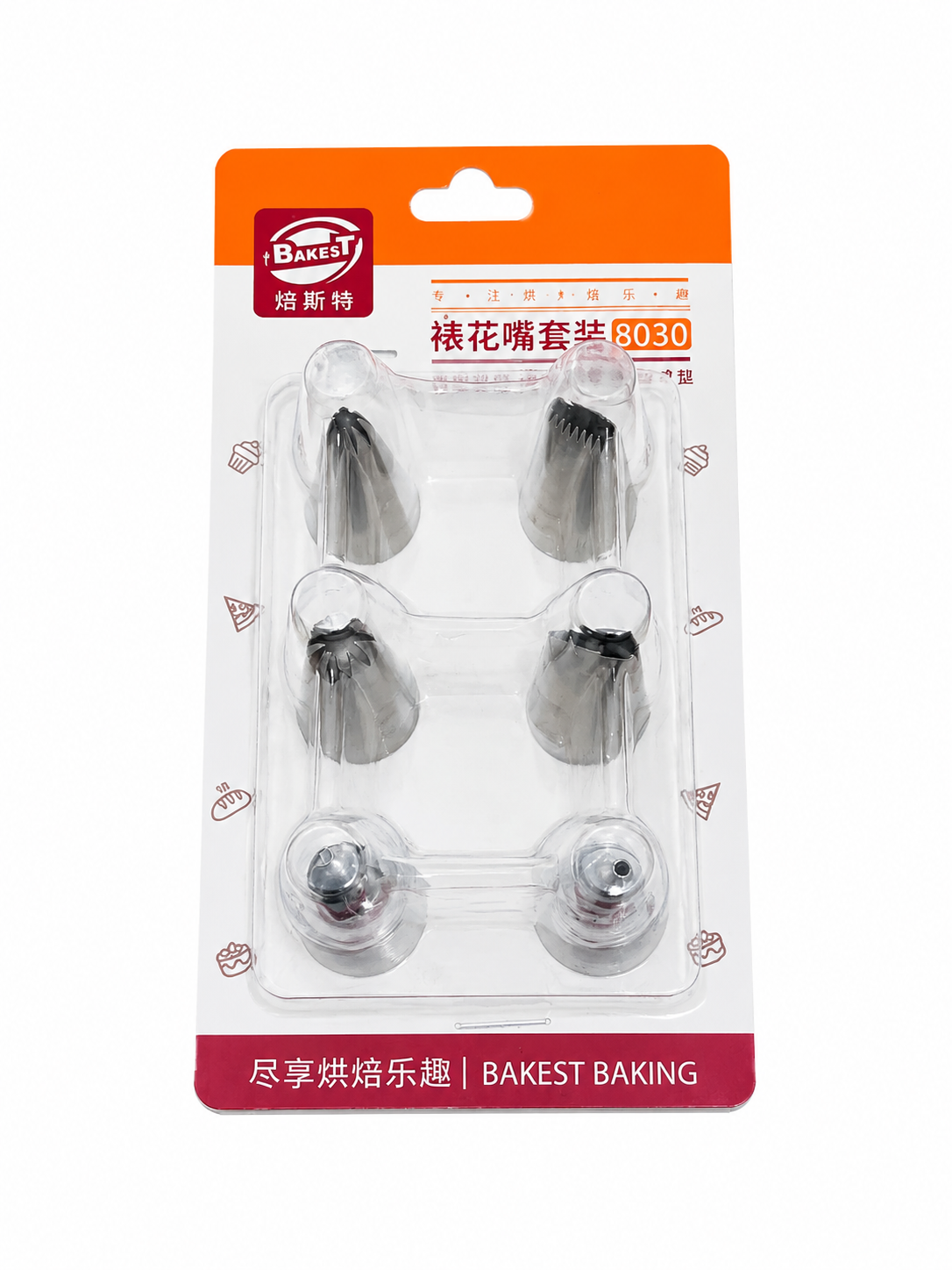 Chefco, 9917, Cake Decorating Tip Set, 6pc Set, 8030 - Chefcoca