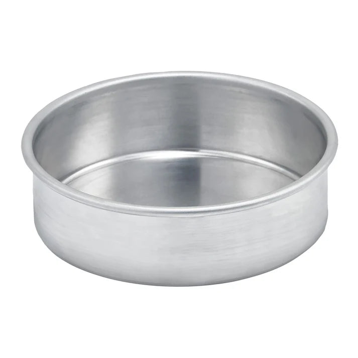 Winco Round Layer Cake Pan, Aluminum - 6" Dia x 2" H - Chefcoca