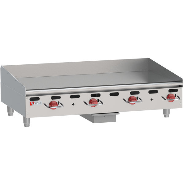 Wolf AGM48-NAT Natural Gas 48" Heavy-Duty Gas Countertop Griddle with Manual Controls - 108,000 BTU - Chefcoca