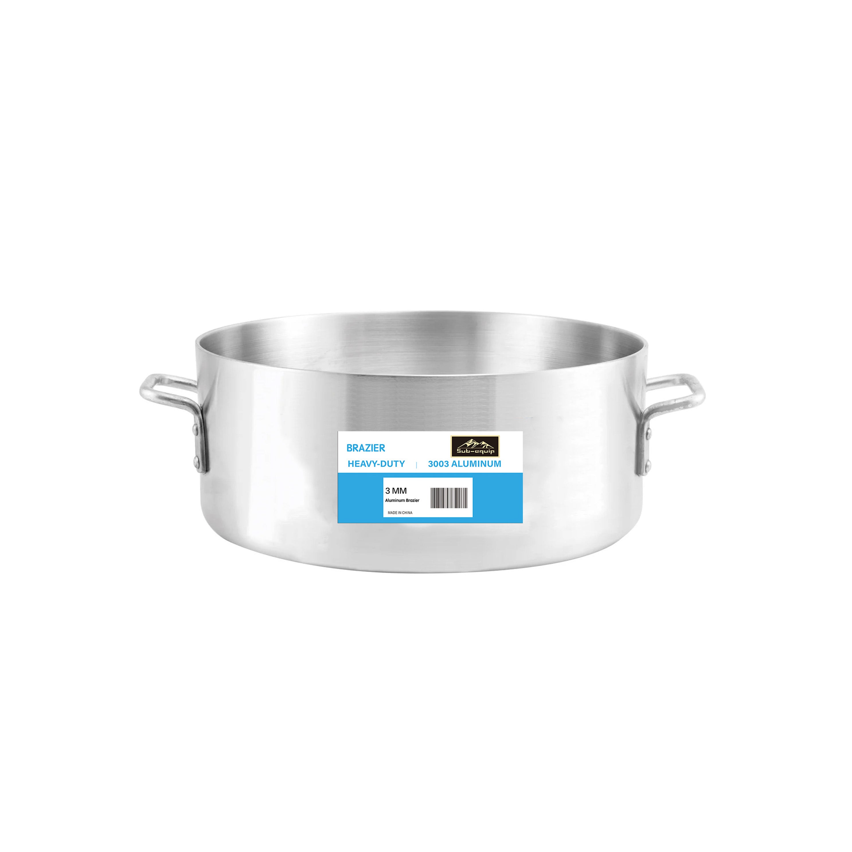 Sub-equip, Heavy Weight 3mm Aluminium Brazier with 2 Handles, 15QT