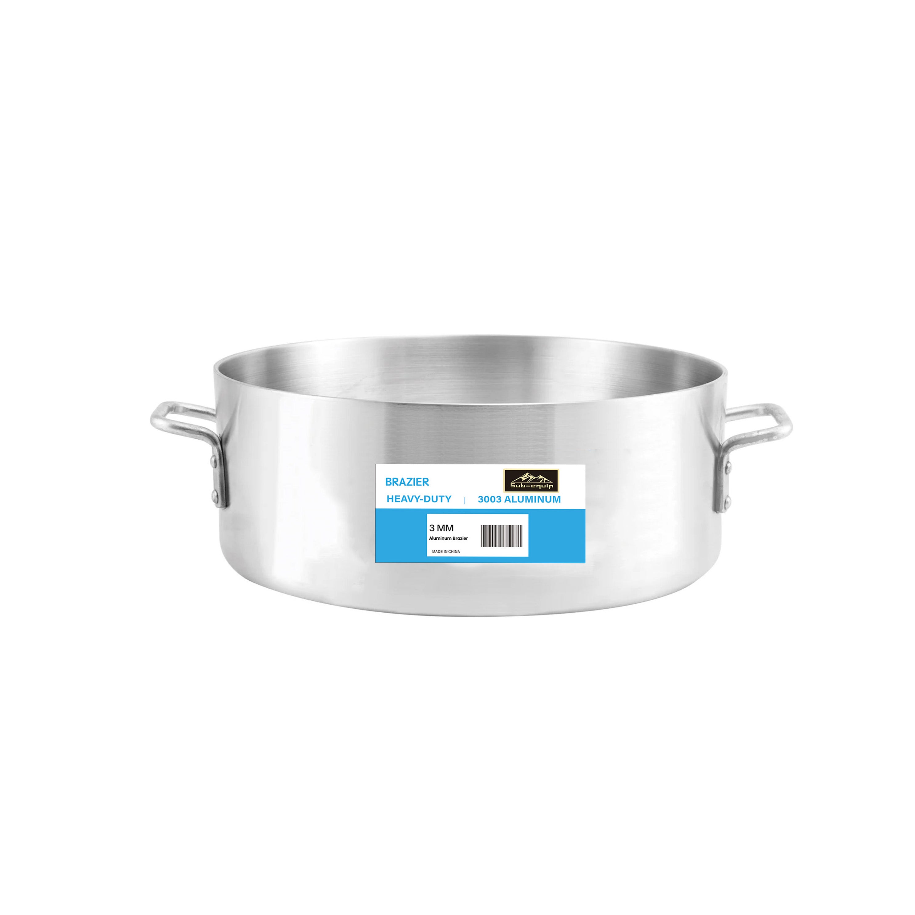 Sub-equip, Heavy Weight 3mm Aluminium Brazier with 2 Handles, 20 QT