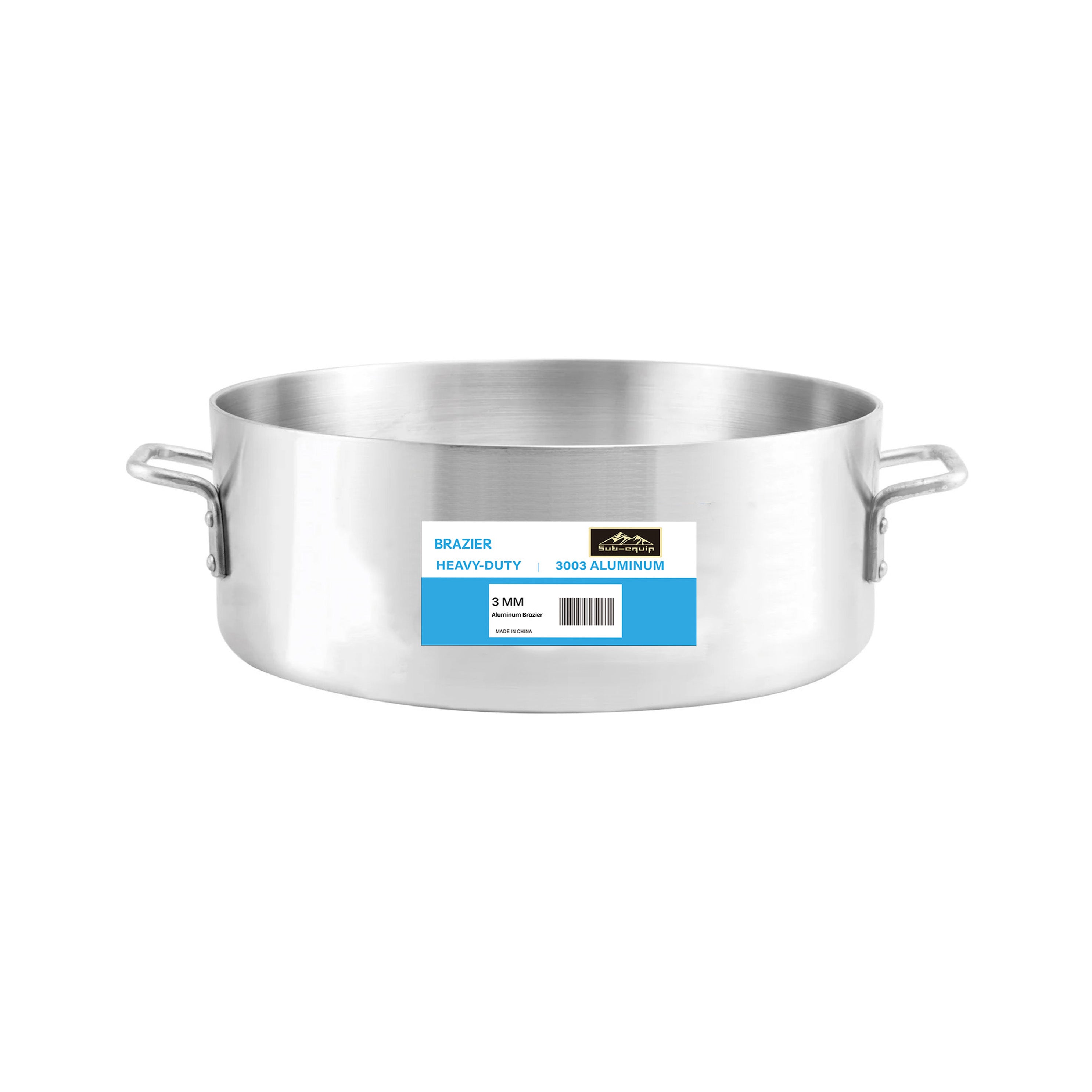Sub-equip, Heavy Weight 3mm Aluminium Brazier with 2 Handles, 25 QT
