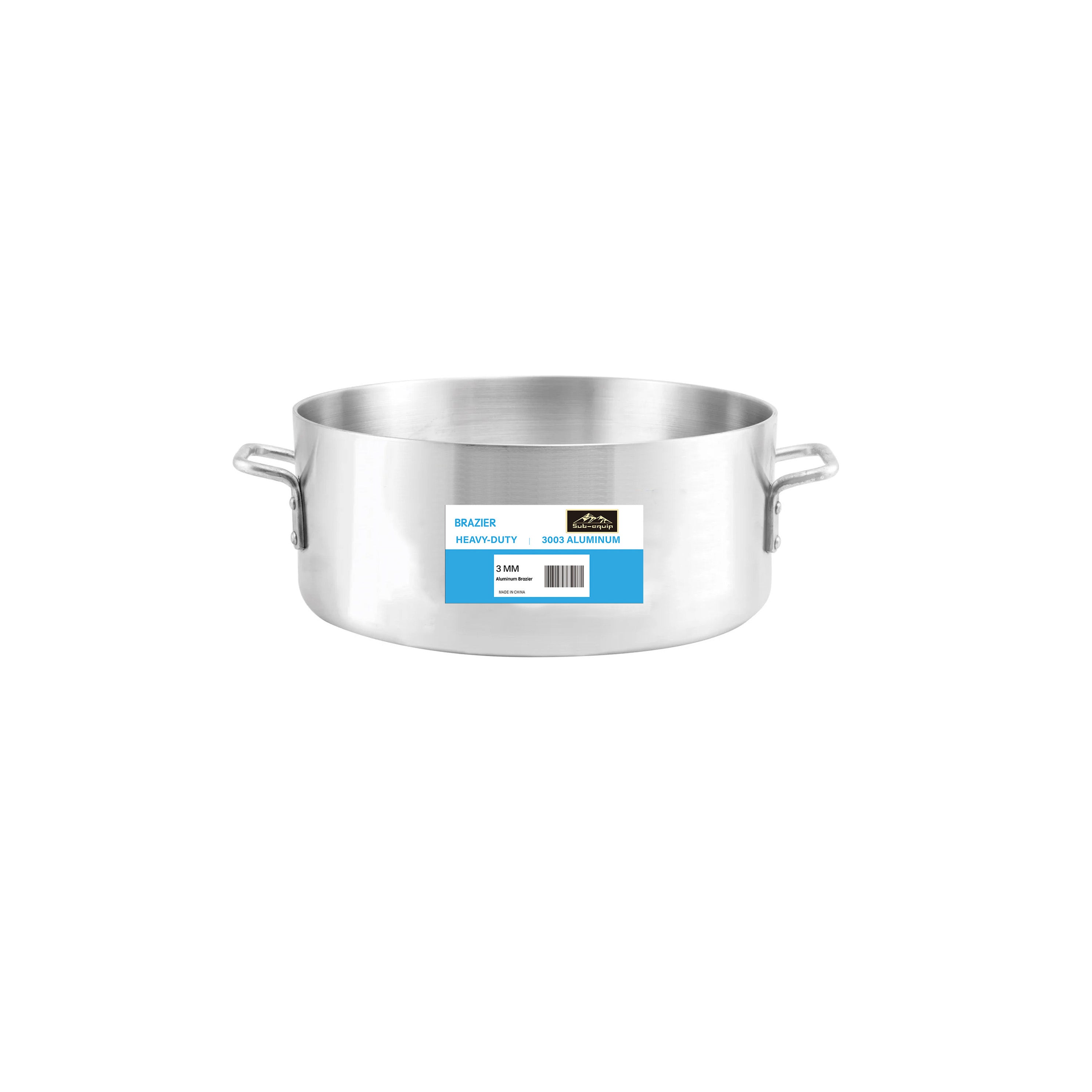 Sub-equip, Heavy Weight 3mm Aluminium Brazier with 2 Handles, 5QT