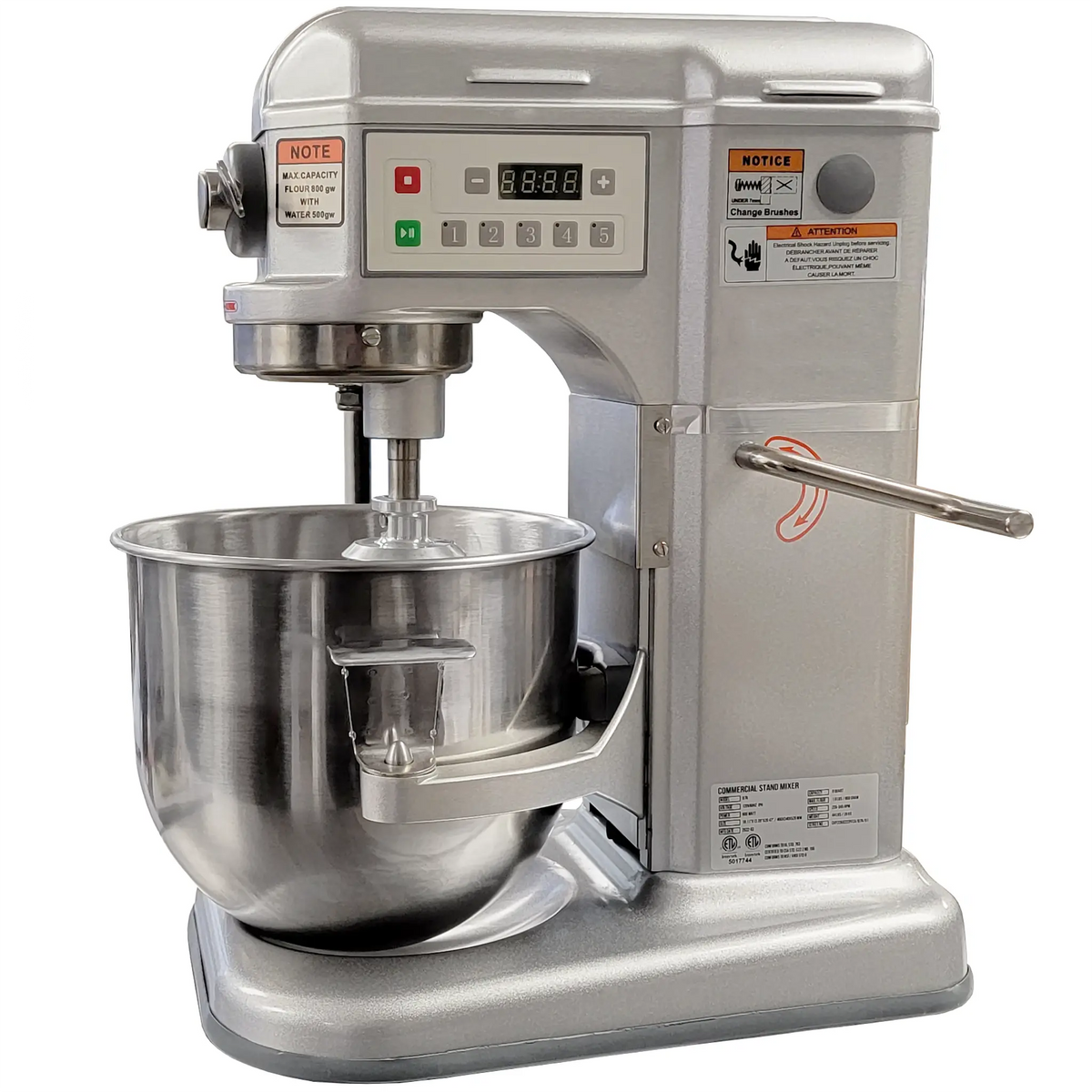 Commercial Planetary Stand Mixer - 8 Qt Capacity, 110 V-Single Phase