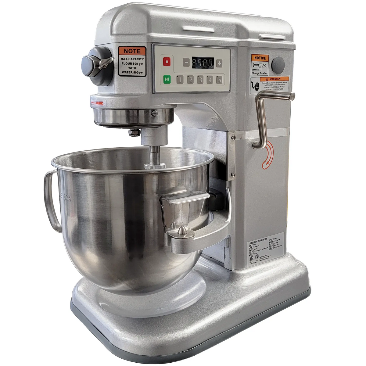 Commercial Planetary Stand Mixer - 8 Qt Capacity, 110 V-Single Phase - Chefcoca