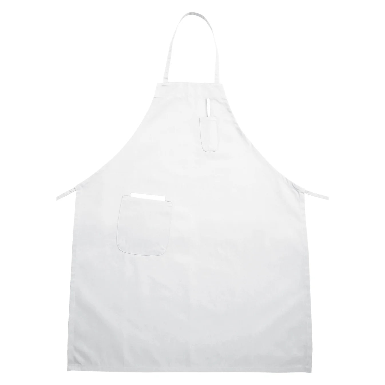 Full-Length Bib Apron with Pockets - White (BA-3226W)