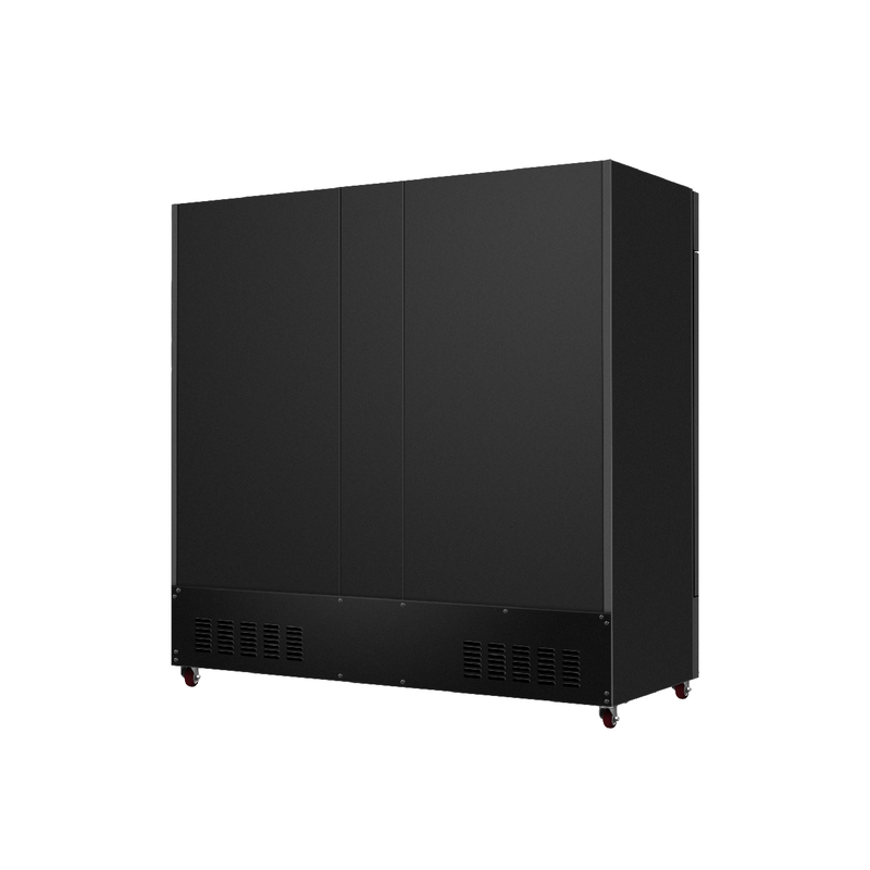 Sub-Equip, CDM-B72R 81" Black Swing Glass Door Merchandiser Refrigerator With 3 Doors