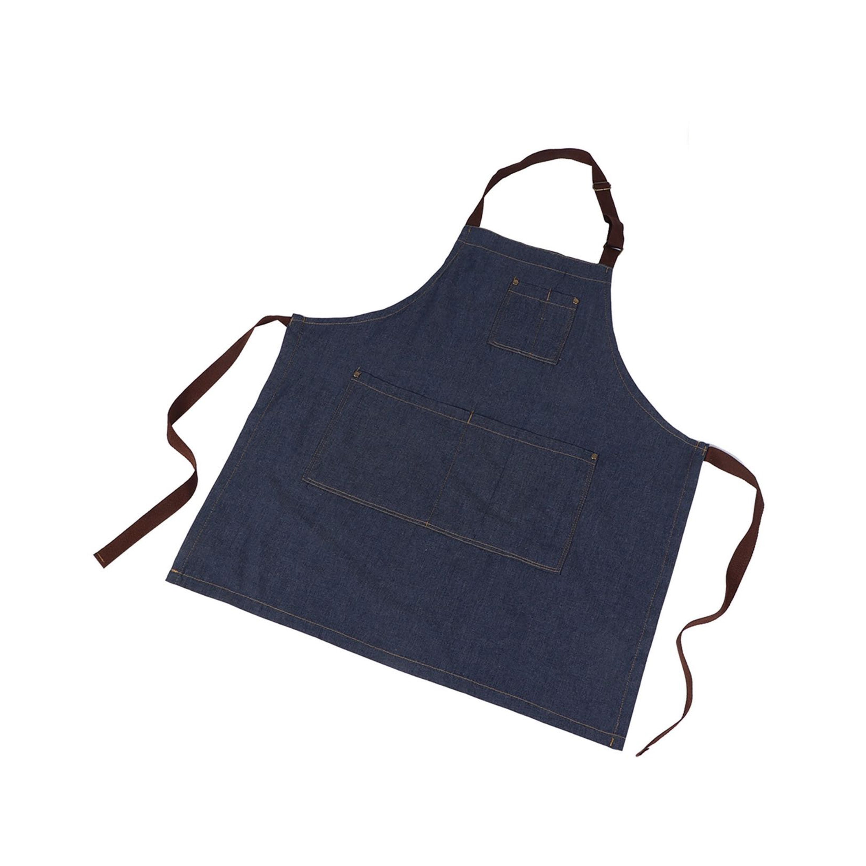 Full-Length Bib Apron with Pockets - Denim (BA-3123)