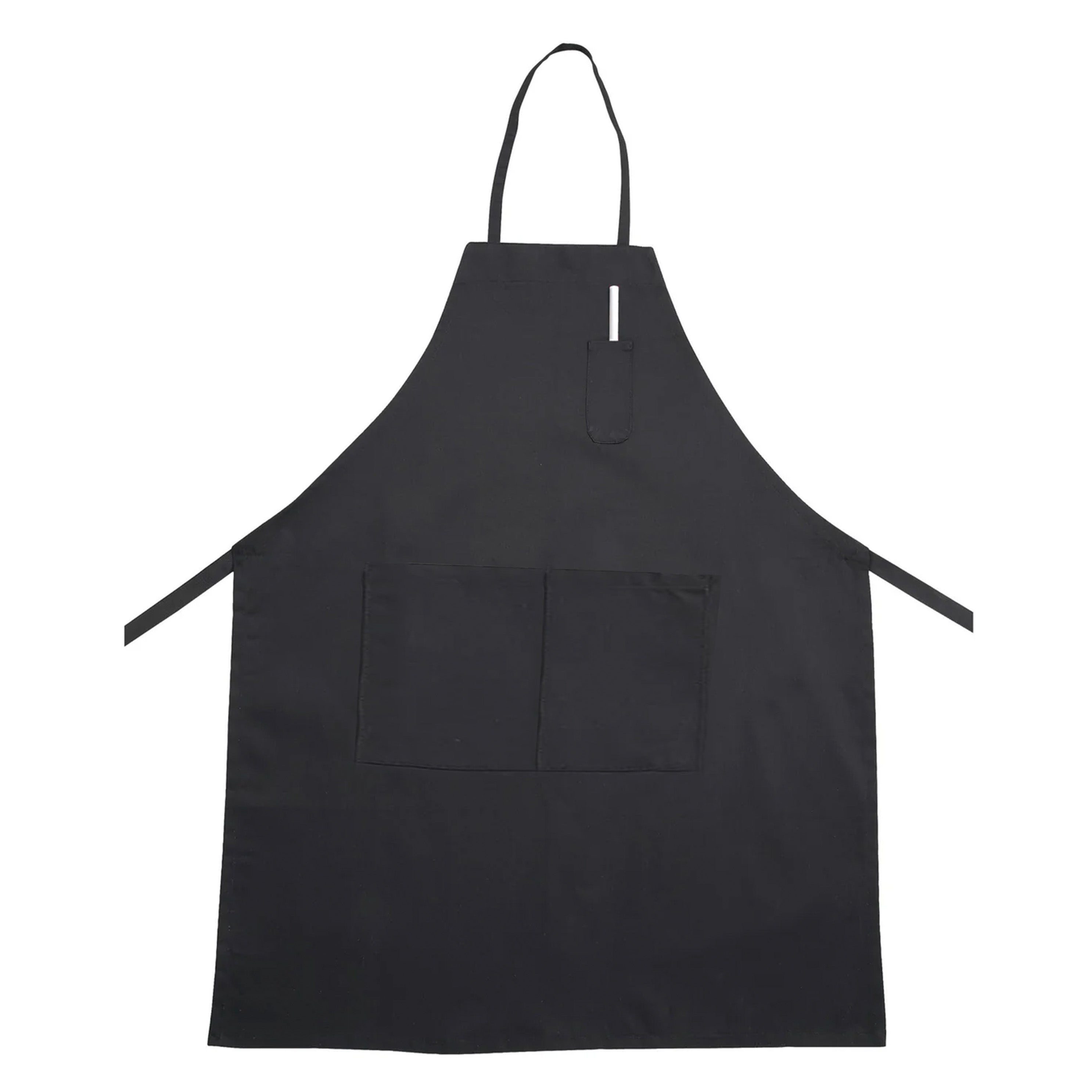 Full-Length Bib Apron with Pockets -Black (BA-3328K)