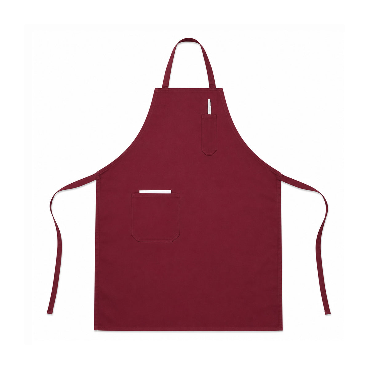 BAF-3426R, 34”x 26" Full Length Bib Apron With Pocket, Burgundy