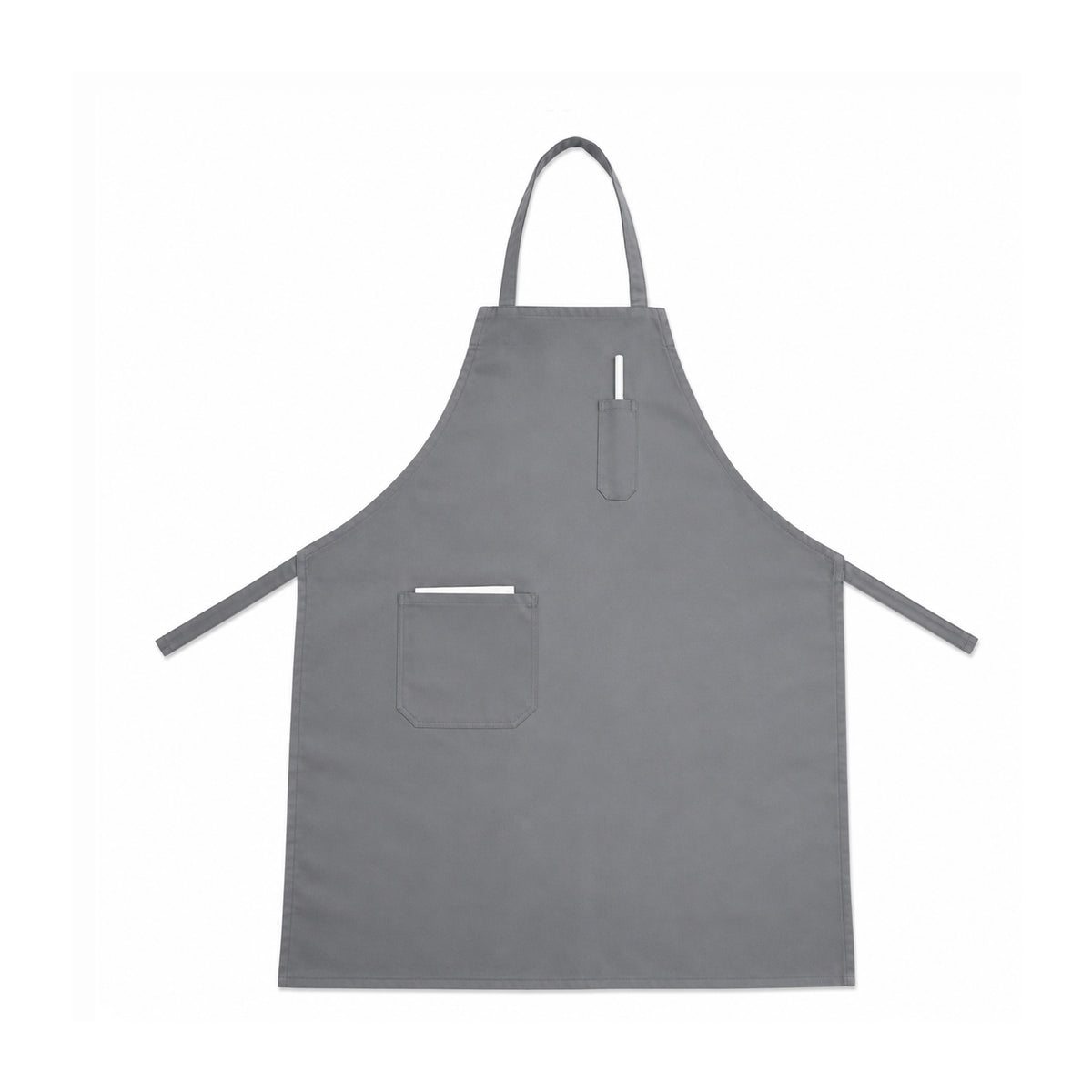 BAF-3426SG, 34”x 26" Full Length Bib Apron With Pocket, Silver Gray