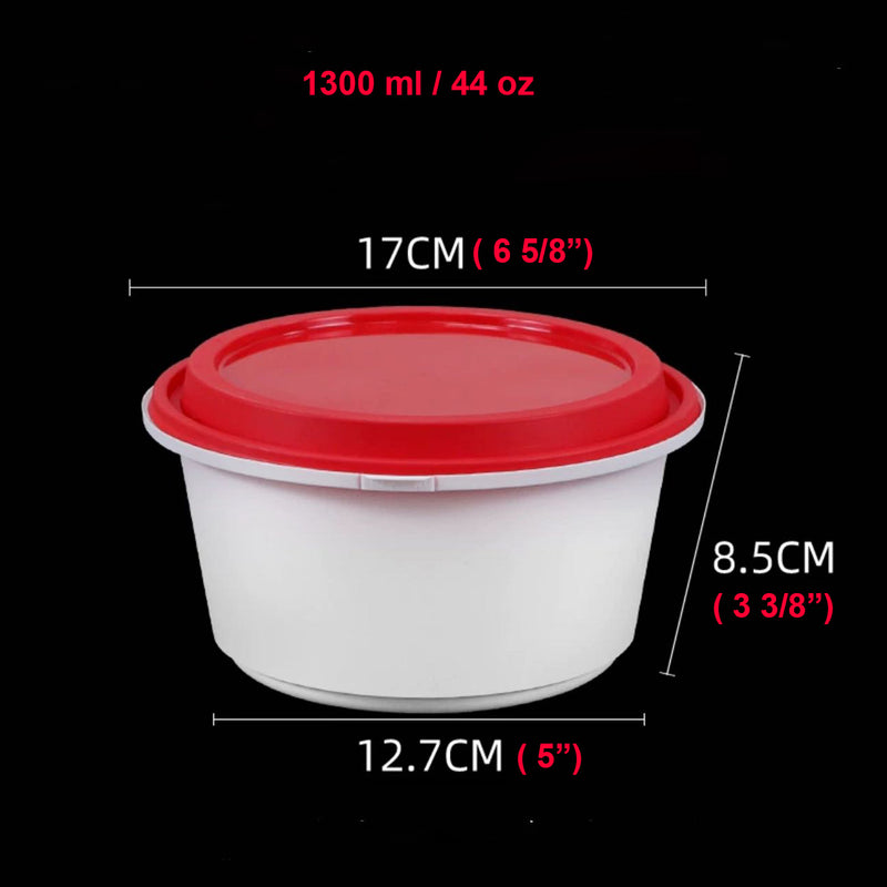 300 Sets, 44oz, Microwave safe Plastic disposal food container 3 portion
