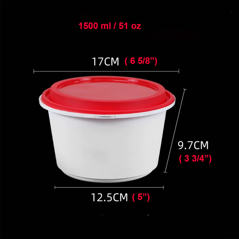 300 Sets, 51oz, Microwave safe Plastic disposal food container 3 portion