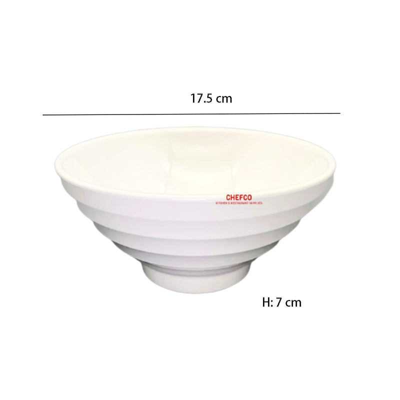 White Melamine Tapered Lines Bowl (BV609)