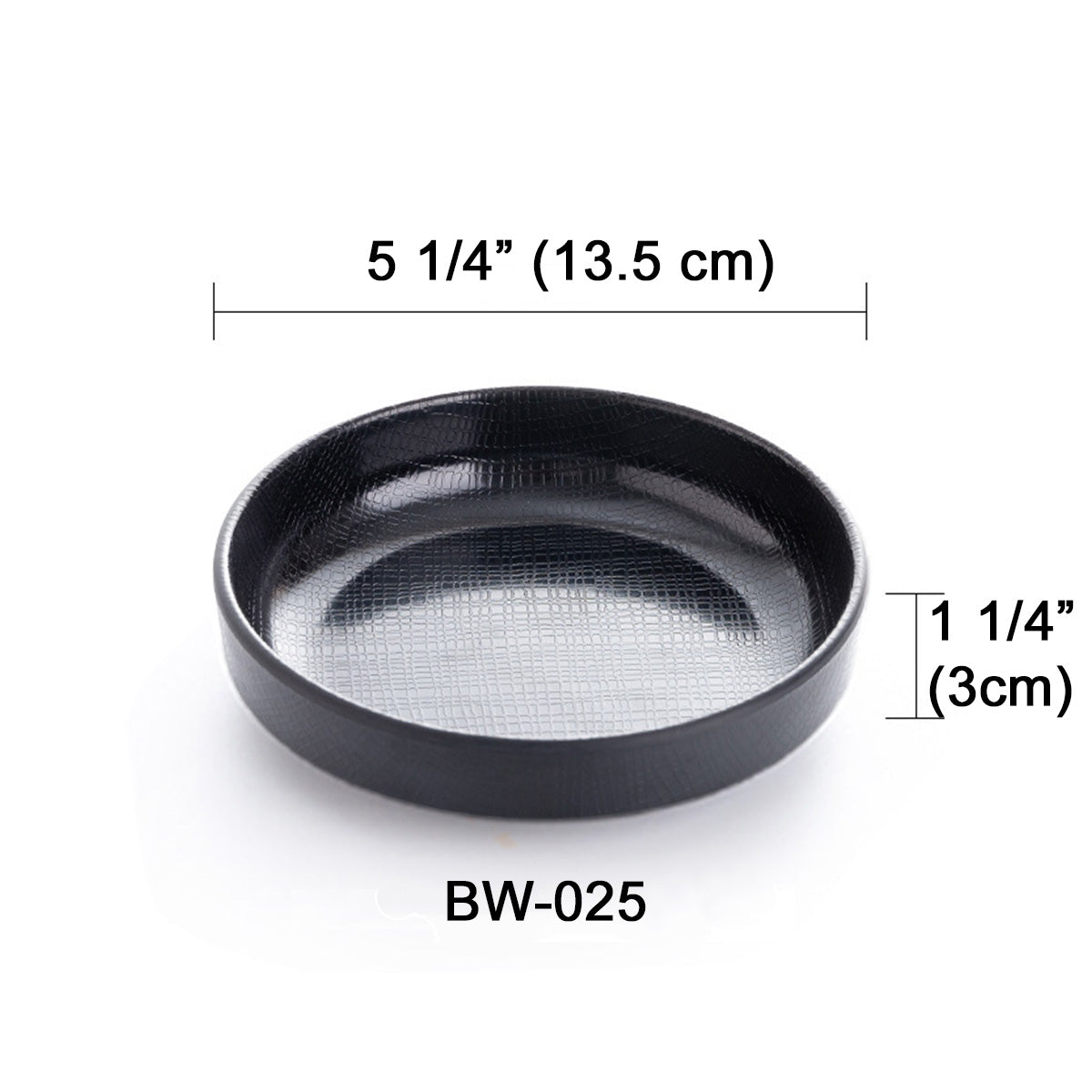 5.3" Melamine black Round Bowl with Textured Pattern (BW-025)