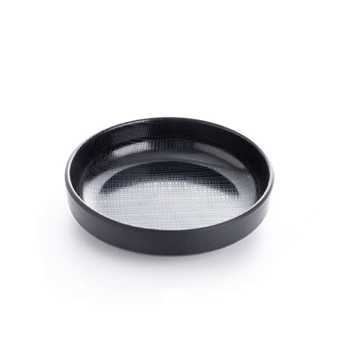 5.3" Melamine black Round Bowl with Textured Pattern (BW-025)