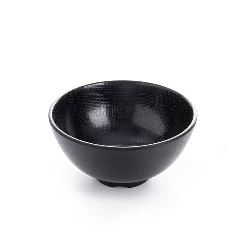 4.3"" Melamine black Round Bowl with Textured Pattern (BW-075)