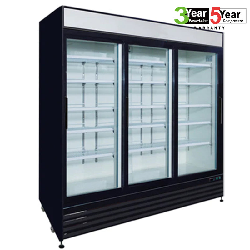 Sub-equip, 72ft³ Sliding Glass Door Cooler/ Refrigerated Merchandiser with LED Lighting