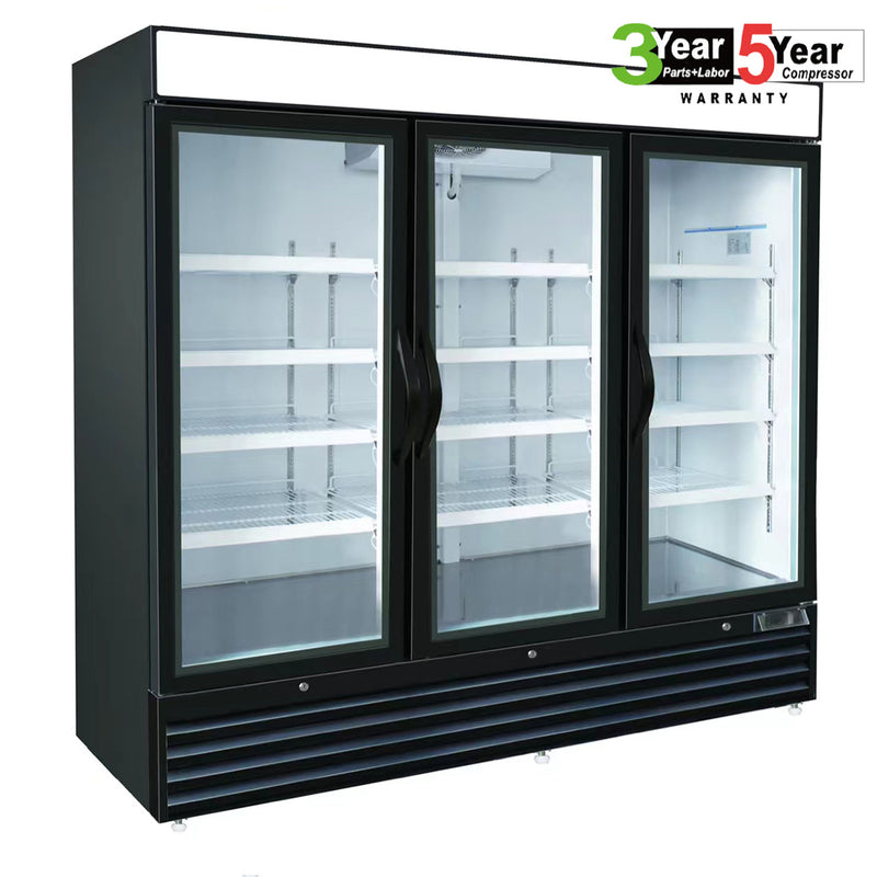Sub-equip, 72ft³ Swing Glass Door Freezer Merchandiser with LED Lighting