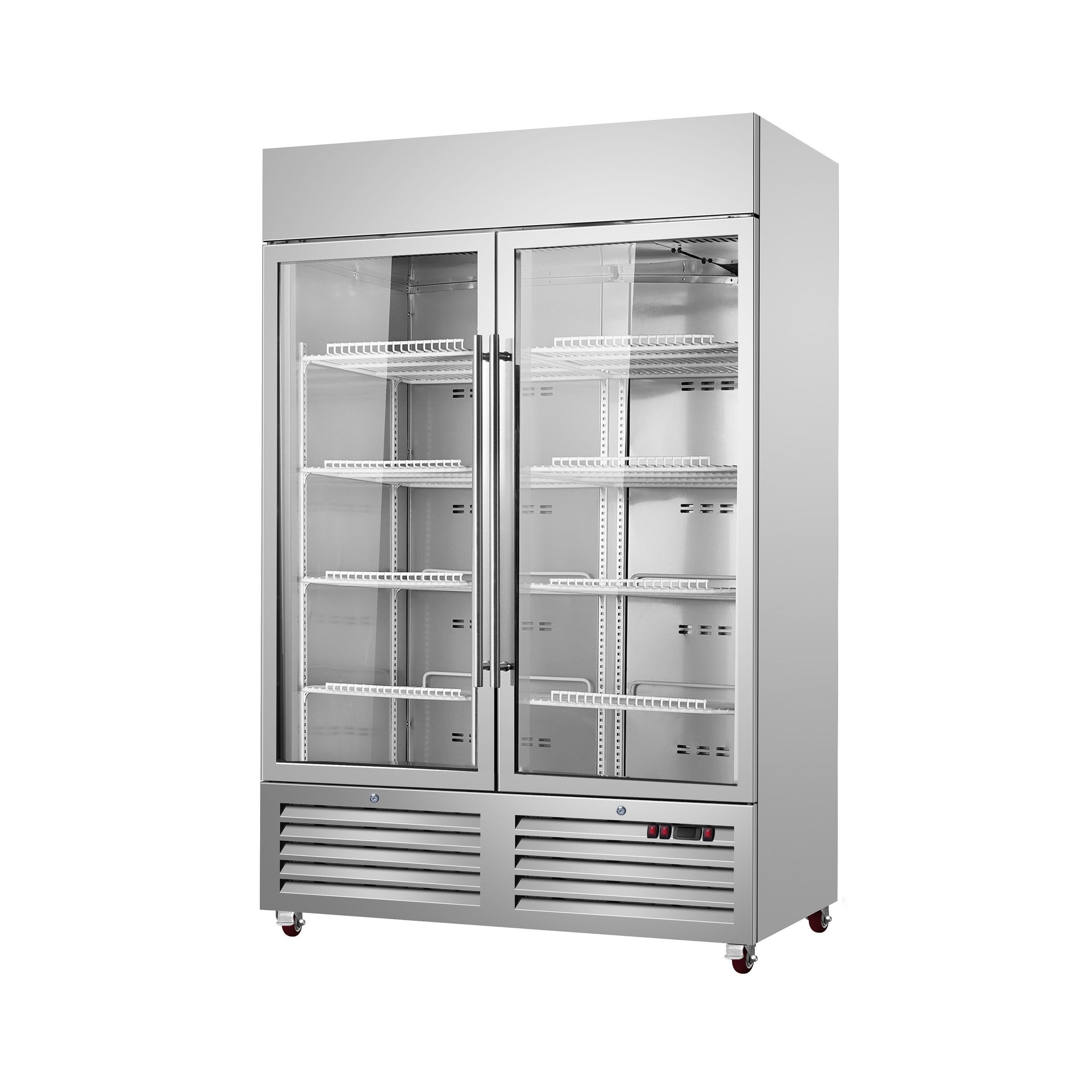 Sub-equip, 49ft³ Stainless Steel Three-layer Glass Door Reach-In Freezer