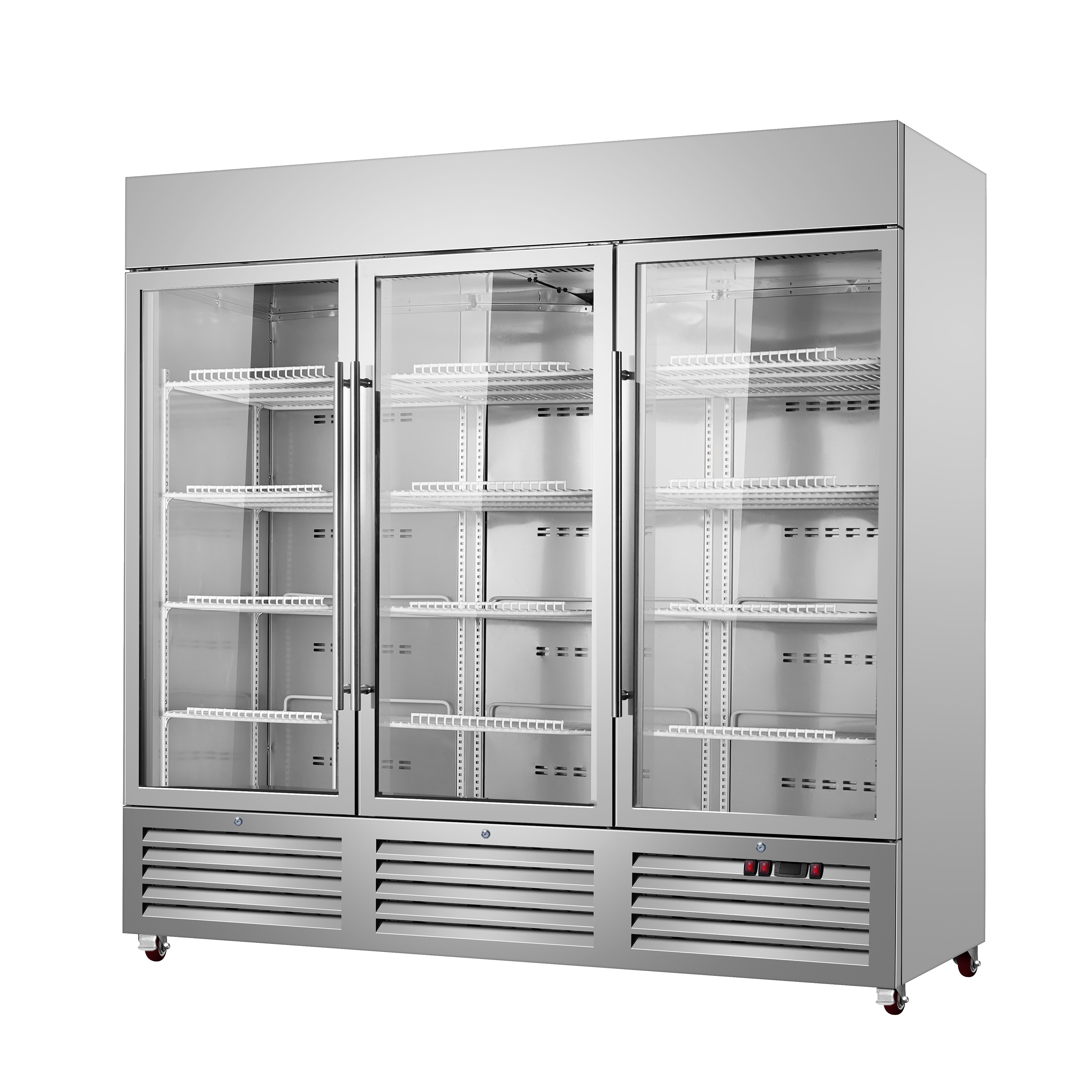 Sub-Equip, C-81FG 81" Glass Triple Door Reach-In Freezer