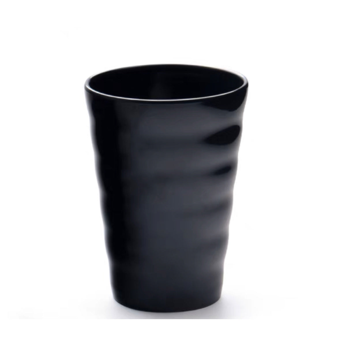 Black Melamine Ridges Tumbler (HC6335B)