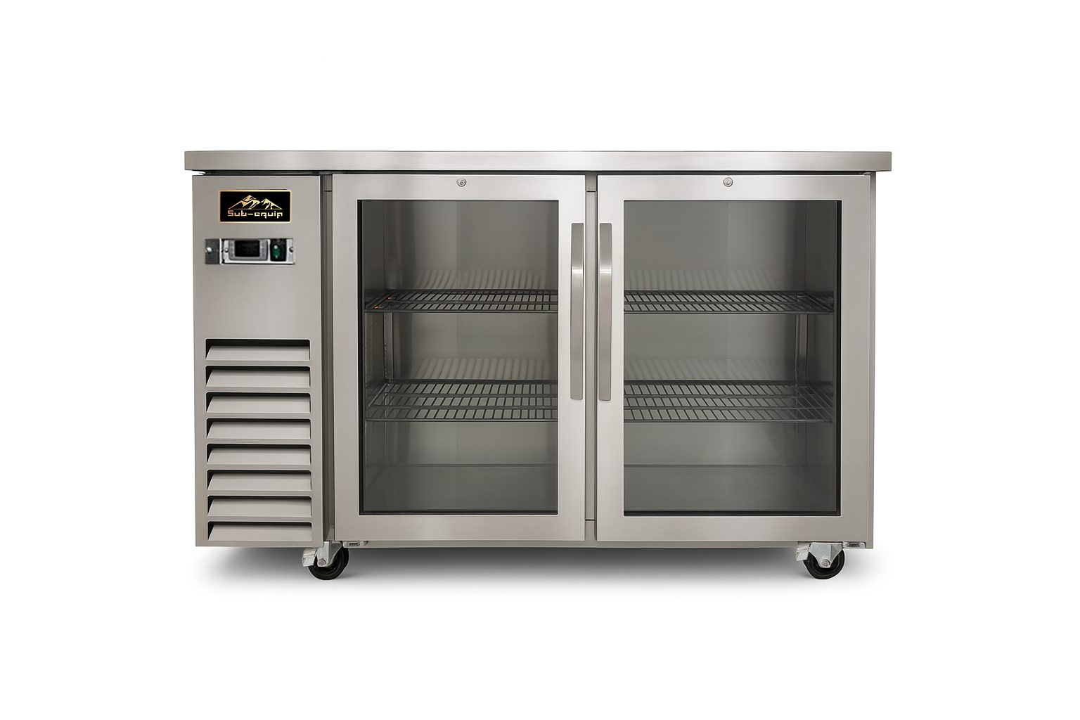 Sub-equip，CBB-61SS，61英寸不锈钢旋转门吧台酒瓶冷却器（61.1英寸 x 24.4英寸 x 41.6英寸）