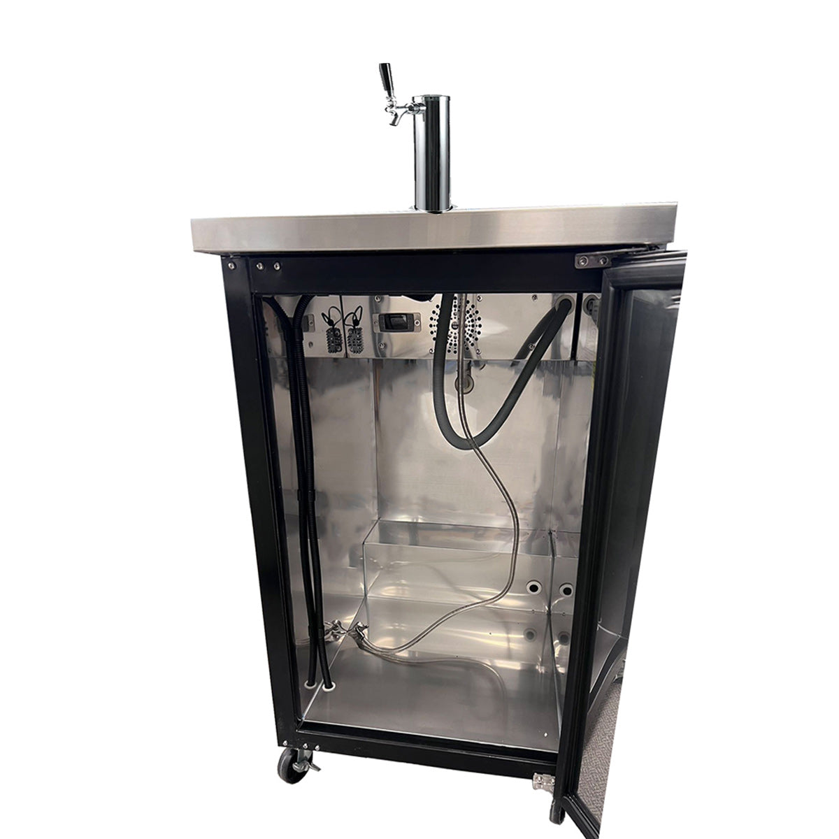 73" Beer Dispenser with 2 Keg Capacity & 3 Doors, 73.1"x24.4"x36.2"