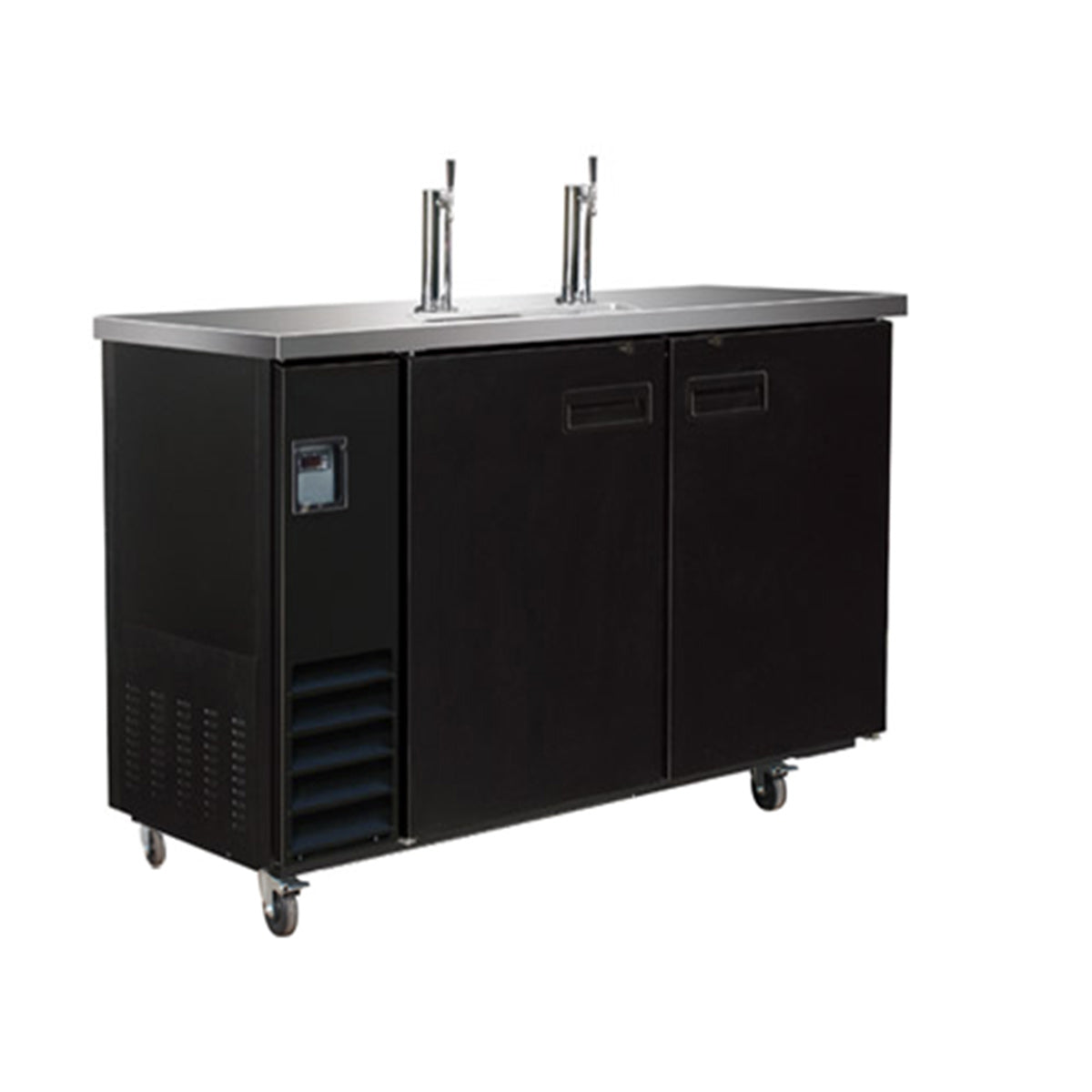 49" Beer Dispenser with 2 Keg Capacity & 2 Doors, 49.1"x24.4"x36.2"