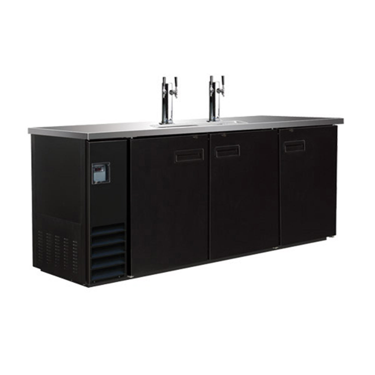 73" Beer Dispenser with 2 Keg Capacity & 3 Doors, 73.1"x24.4"x36.2" - Chefcoca