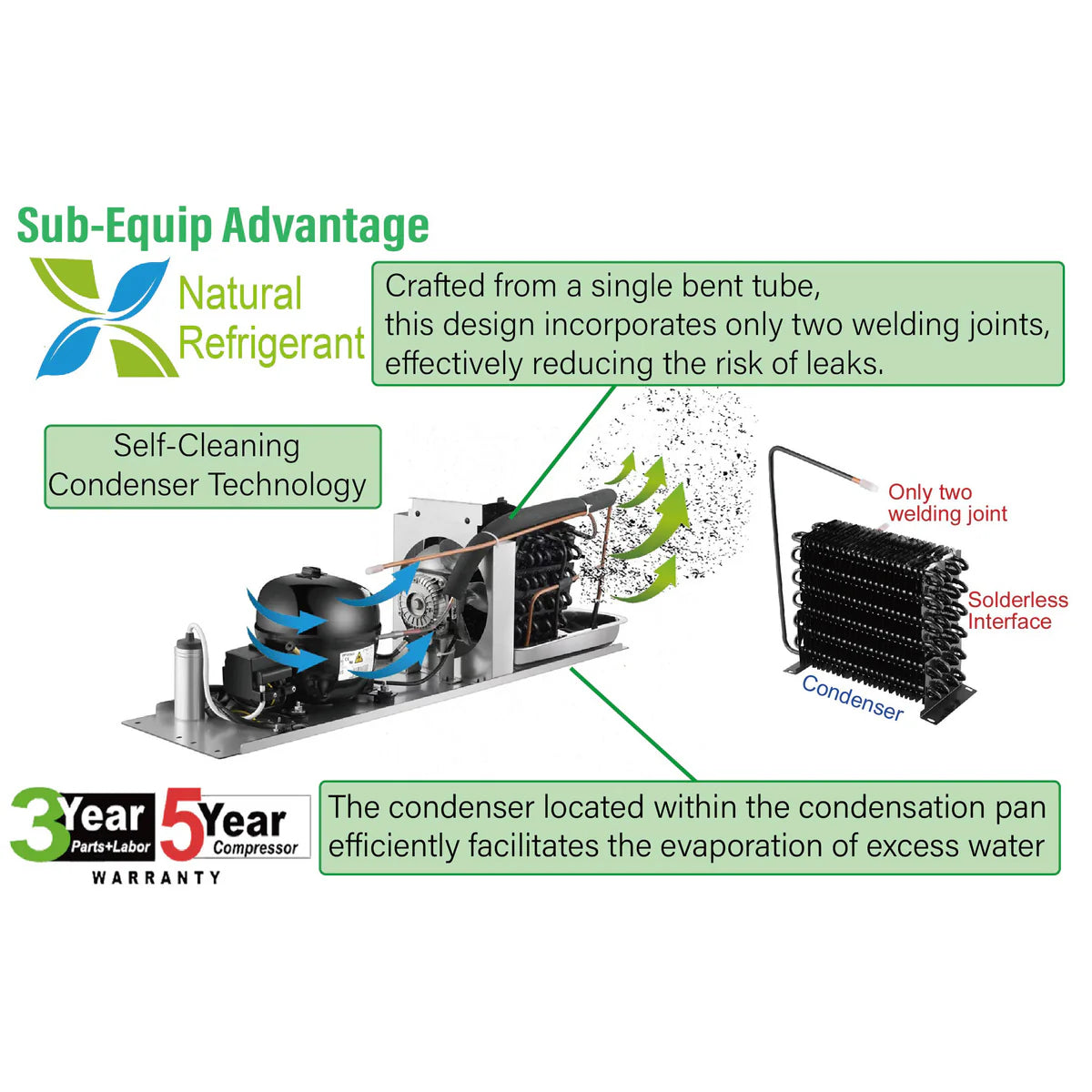 Sub-equip, 16ft³ Swinging Glass Door Freezer Merchandiser with LED Lighting