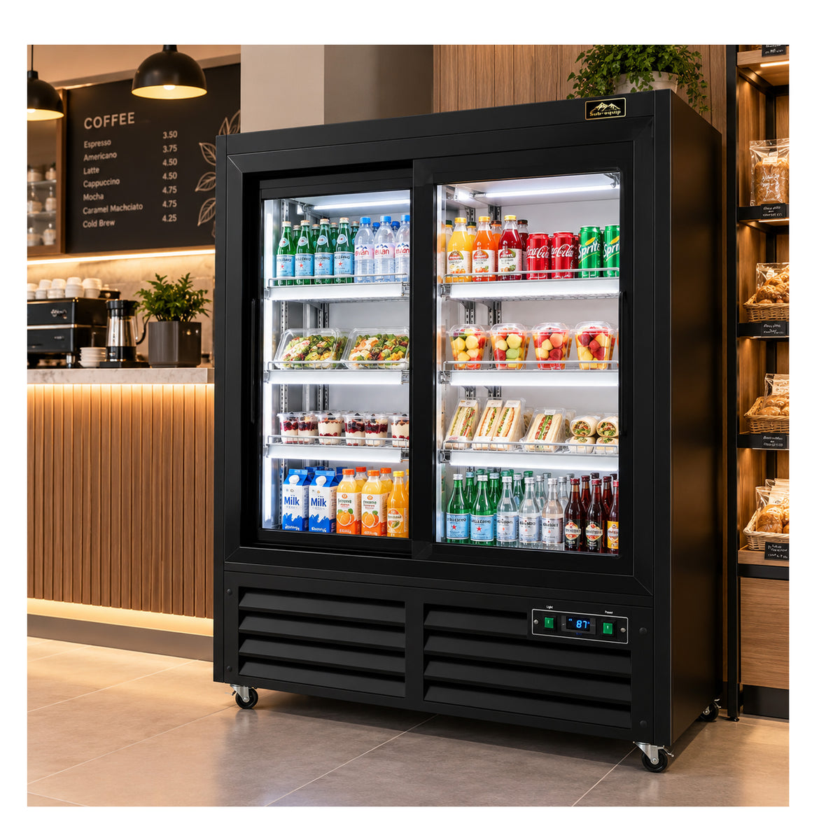 Sous-équipement, vitrine réfrigérée à porte vitrée battante de 23 pi³ avec éclairage LED (CDM-B23R) 
