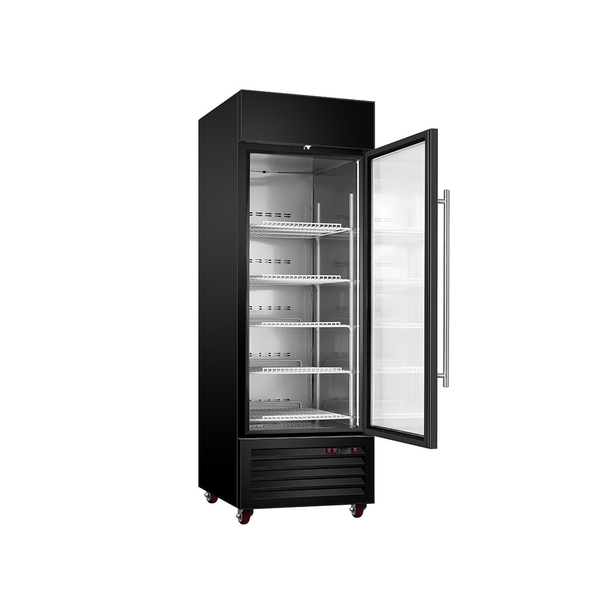 Sub-equip, 16ft³ Swinging Glass Door Freezer Merchandiser with LED Lighting