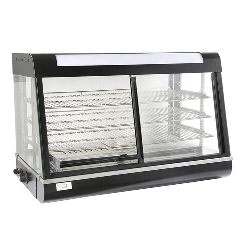 Sub-equip, 48" Self/Full Service 3 Shelf Countertop Heated Display Case with Sliding Doors