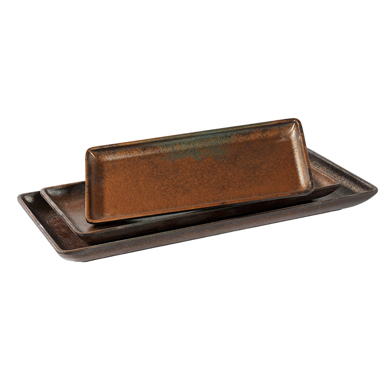 CHEFCO, CHEF-002TC, 13"x5.9"x1"H,Rectangular Melamine Platter – Copper Finish