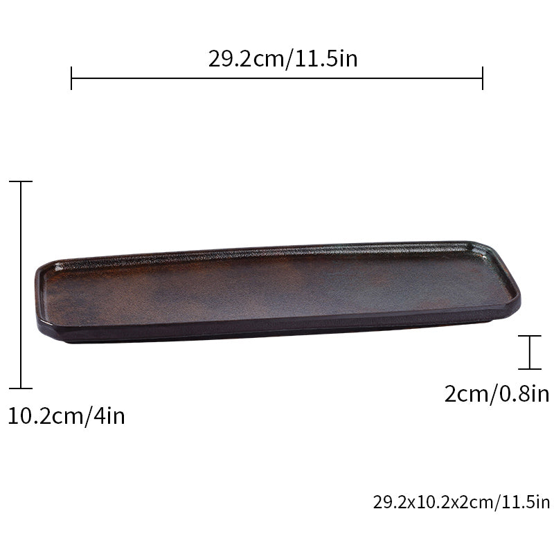 CHEFCO, CHEF-006TC, 11.5" x 4" x 0.8" H, Rectangular Melamine Platter – Copper Finish